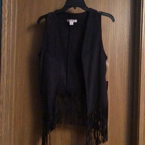 Black Fringe vest